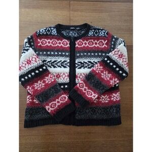 Vtg Y2k Tangents Full Zip Wool Blend Sweater Women's Lg Lagenlook‎ Long Sleeve